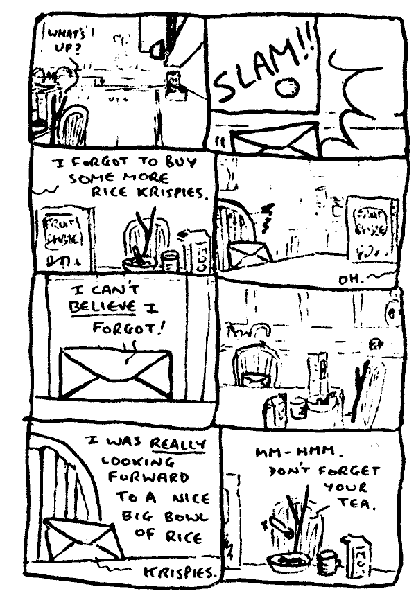 Envelope & Stick #2: cereal abuse