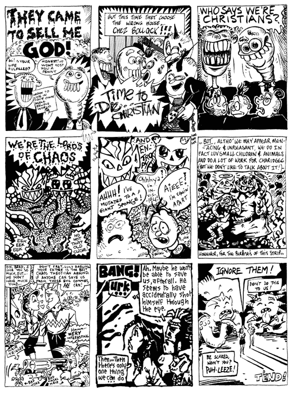 1 Richard Argent 2 Alex Mason 3 mooncat
4 Andi Watson 5 Lee Kennedy 6 Martin Meeks
7 Nigel Lowrey 8 Simon Gane 9 Lee Brimicombe Wood
All artwork  individual artists. Not to be reproduced without permission
